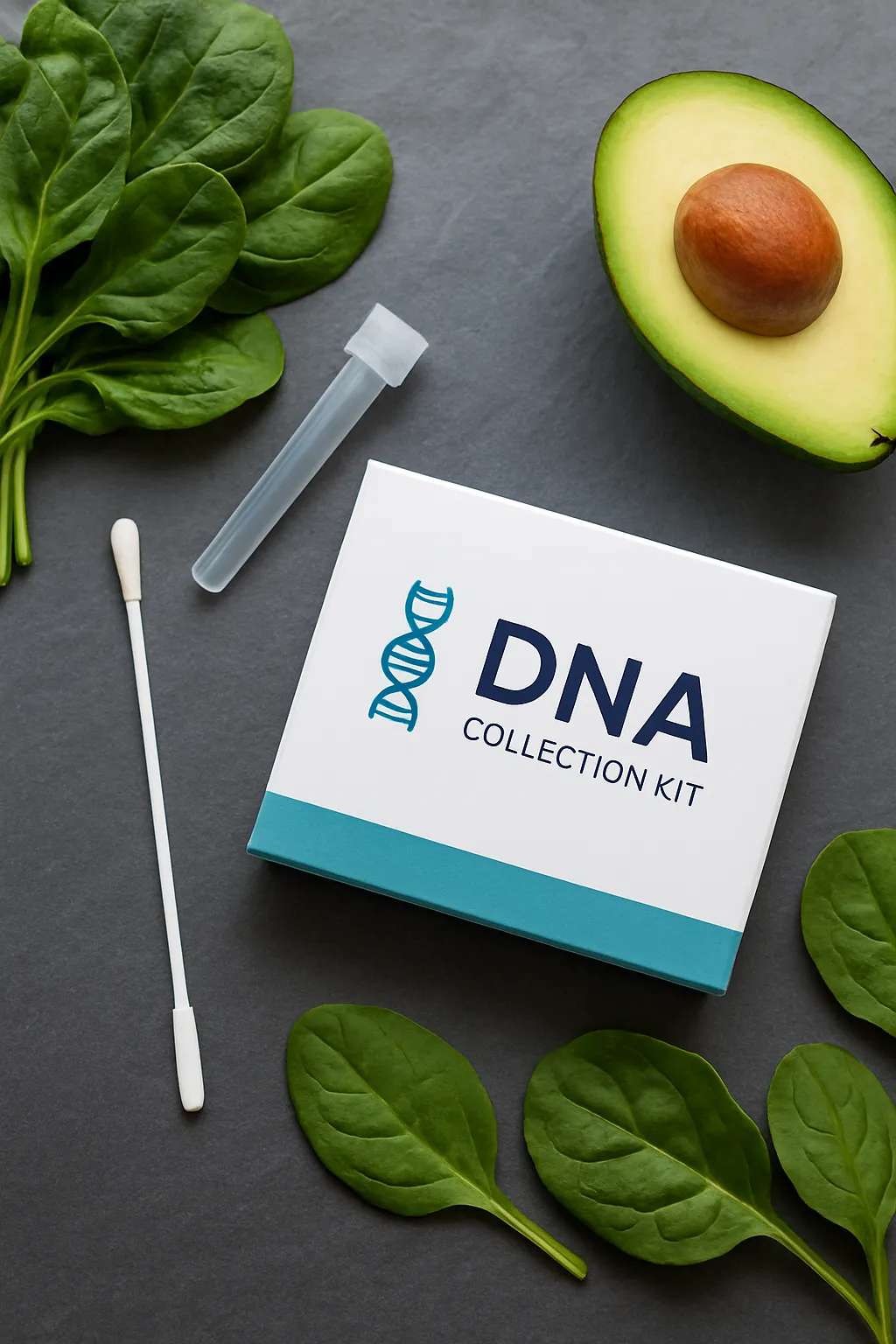 At-home genetic test swab kit for analyzing folate metabolism and homocysteine genes