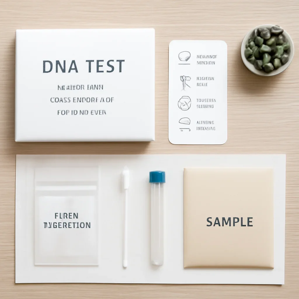 At-home DNA testing workflow for food sensitivity and methylation genetics