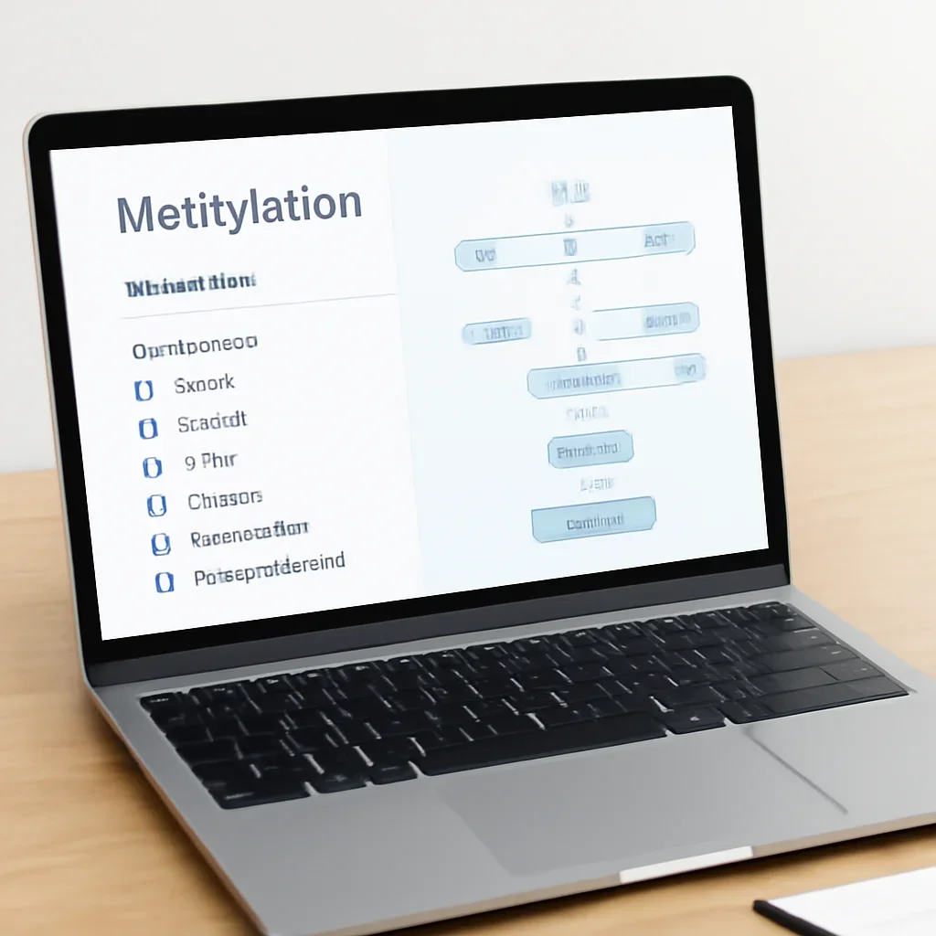 Methylation symptoms pathway report and genetic wellness review