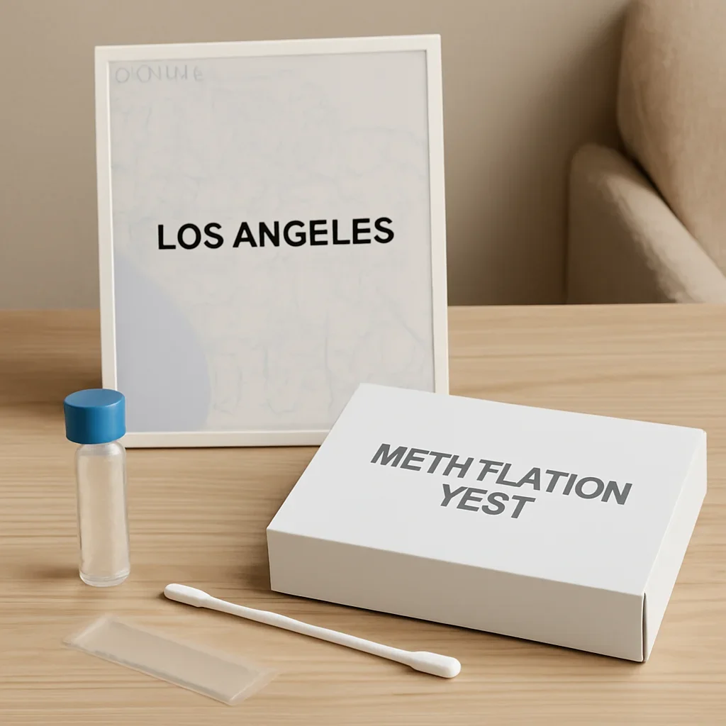 At-home methylation testing kit prepared for a Los Angeles California address