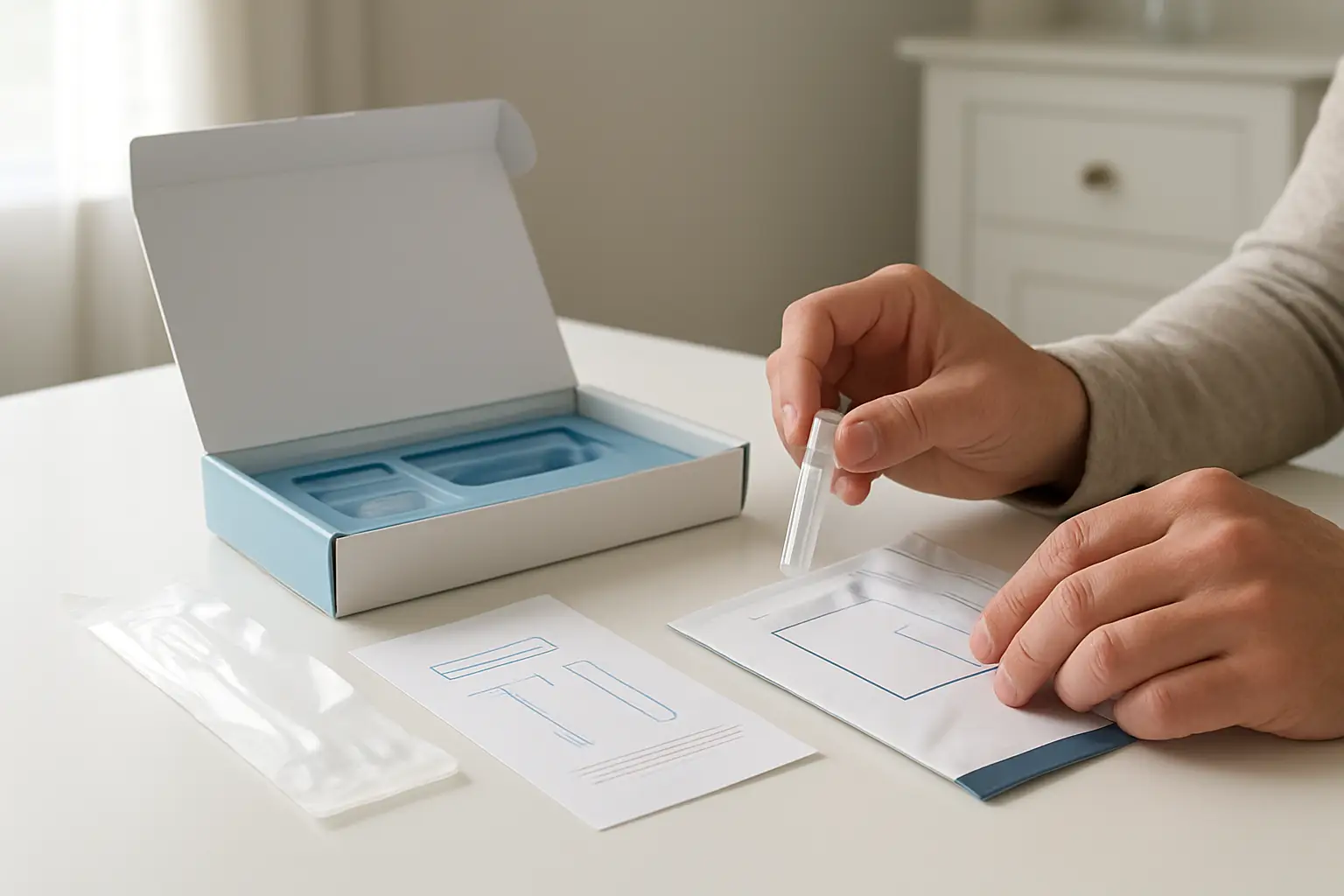 At-home DNA methylation test oral swab collection and return process in the United States