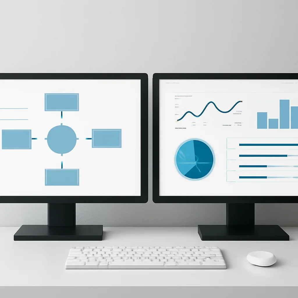 Side-by-side comparison related to use-case and testing solution hub