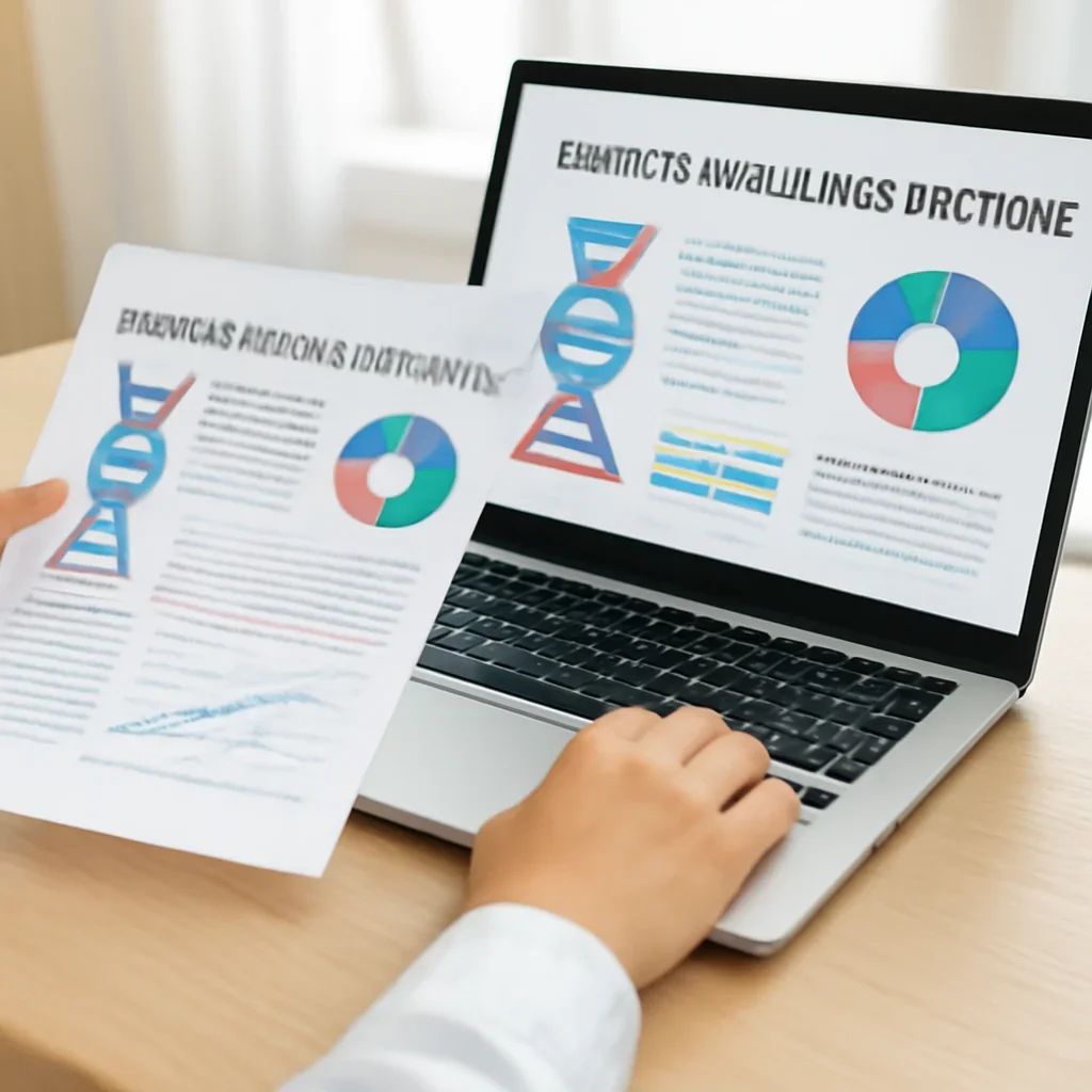 Clear genetic report review related to use-case and testing solution hub