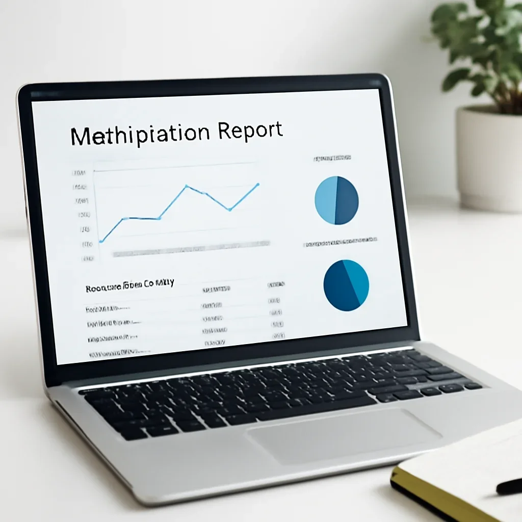 Methylation genetic test report showing pathways genes RSIDs and genotype results